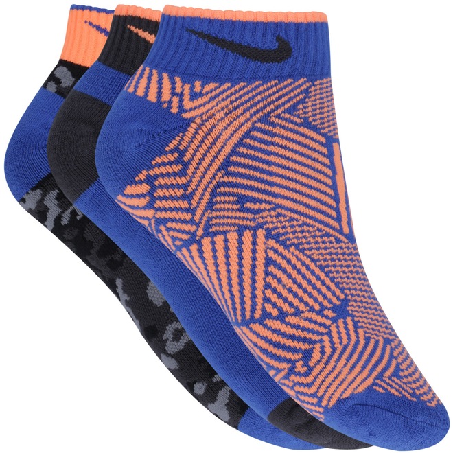Meia Nike Graphic - Kit com 3 Pares de Meia - Juvenil - Foto 1