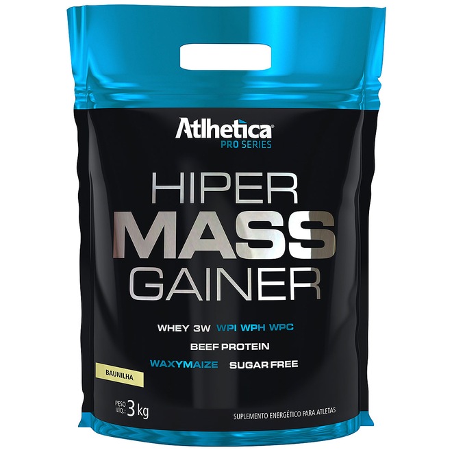 Hipercalórico Atlhetica Hiper Mass Gainer - Sabor Baunilha - 3 Kg - Foto 1