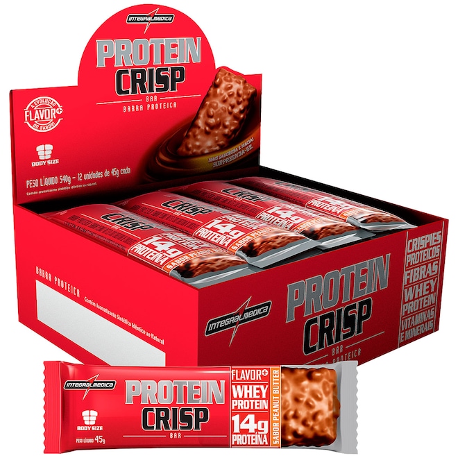 Barra de Proteina Integralmédica Crisp Peanut - 12 Unidades - Foto 1