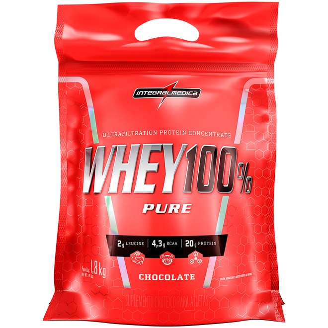 Whey Protein Integralmédica Chocolate 100% Pure - 1,8Kg - Foto 1