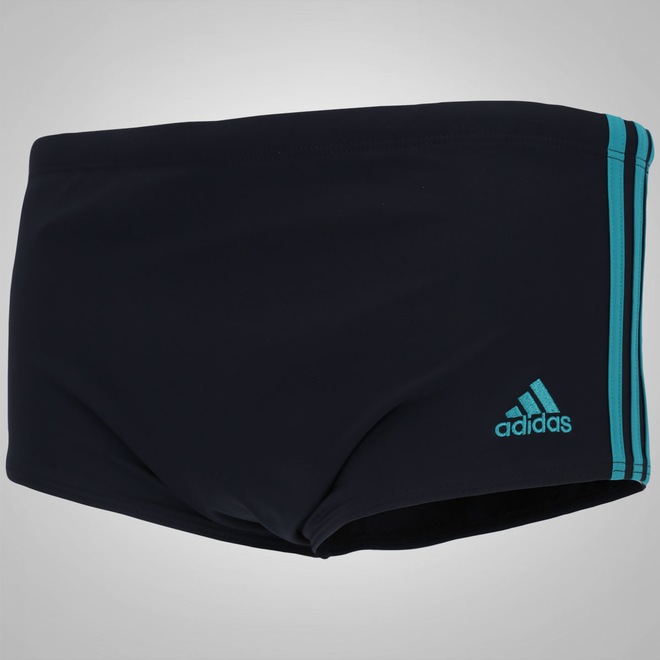 Sunga com Proteção Solar UV adidas 3S Infinitex Lateral Larga - Adulto - Foto 1