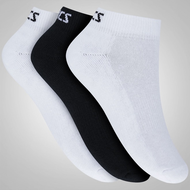 Kit de Meia Asics Basic Stretch Low com 3 pares - Masculino - Foto 1
