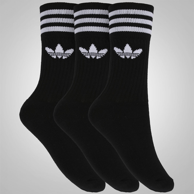 Kit de Meias adidas Solid Crew - Adulto - Foto 1