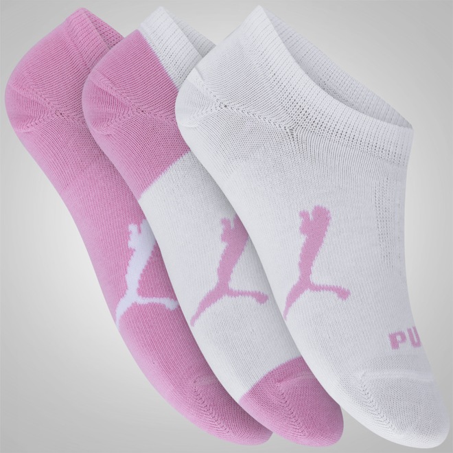 Kit de Meia Sapatilha Puma com 3 Pares - Feminino - Foto 1