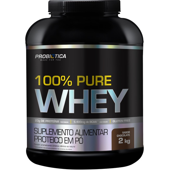 Whey Protein Concentrado Probiótica 100% Pure Whey - Chocolate - 2 Kg - Foto 1