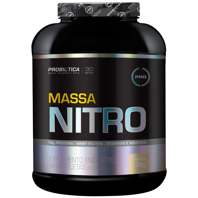 Hipercalórico Probiótica Massa Nitro - Baunilha - 3Kg - Foto 1