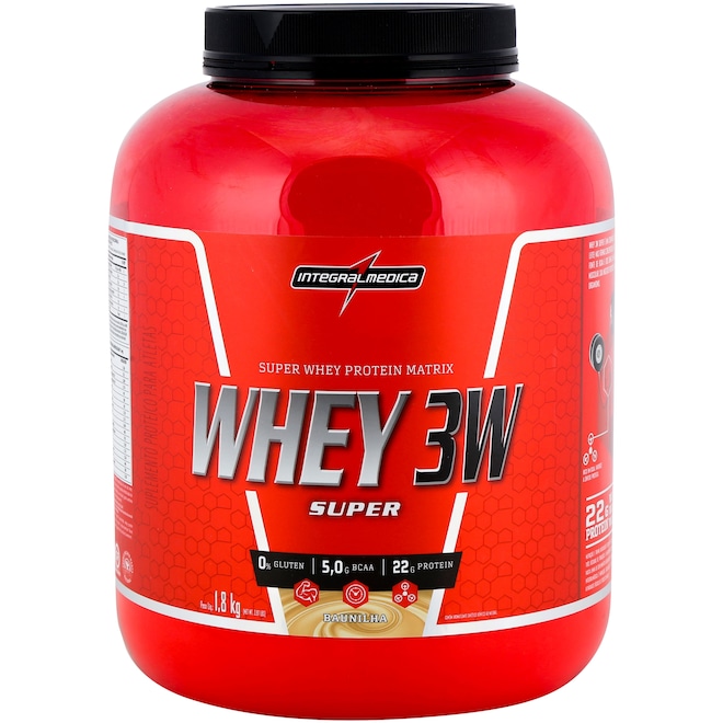 Whey Protein Integralmédica Baunilha 3W Super - 1,8Kg - Foto 1