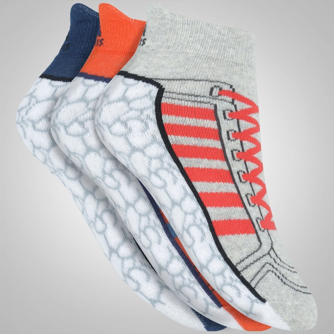 Kit de Meias adidas Ankle com 3 Pares - Infantil - Foto 1