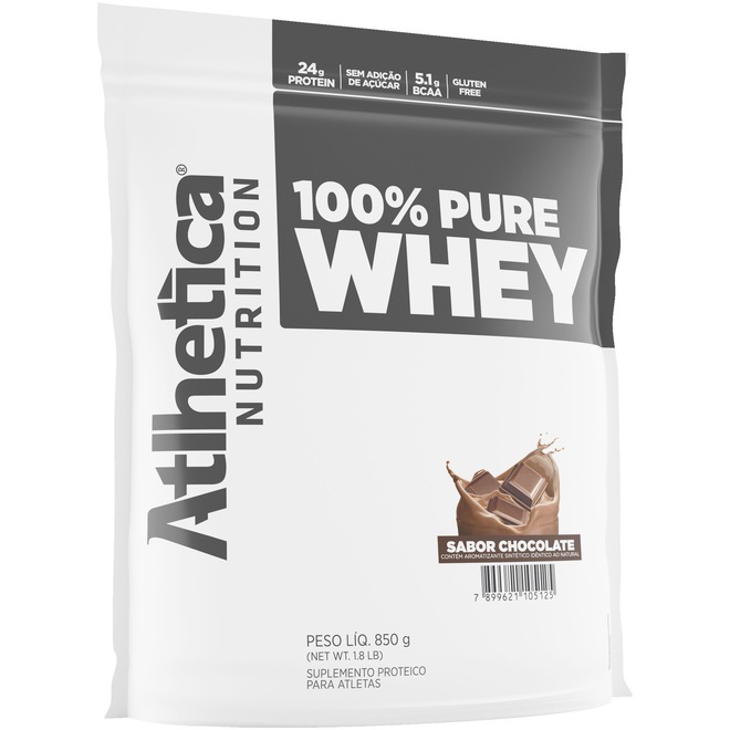 Whey Protein Atlhetica 100% Pure Whey - Chocolate - 850g - Foto 1