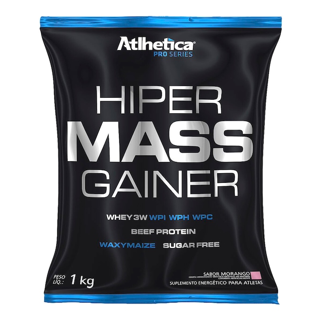 Hipercalórico Atlhetica Hiper Mass Gainer - Morango - 1Kg - Foto 1