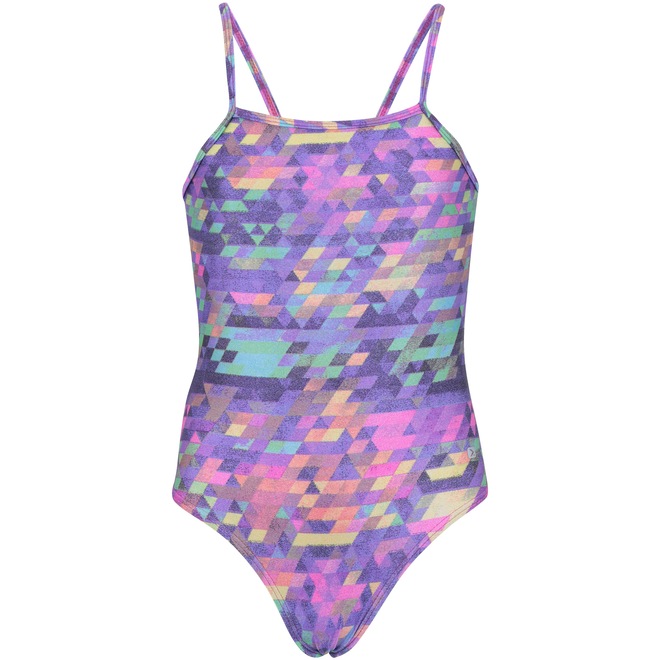 Maiô para Natação com Proteção Solar UV Oxer Tarita Tetris - Infantil - Foto 1