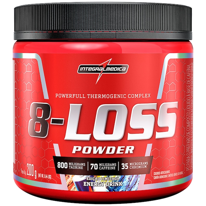 Termogênico Integralmédica 8-Loss Powder Energy Drink - 200g - Foto 1