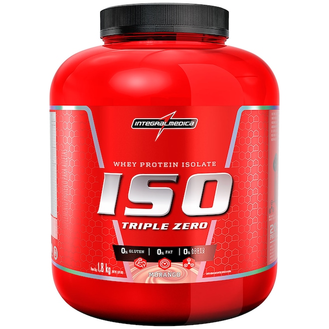 Whey Protein Integralmédica Iso Triple Zero - Morango - 1,8Kg - Foto 1