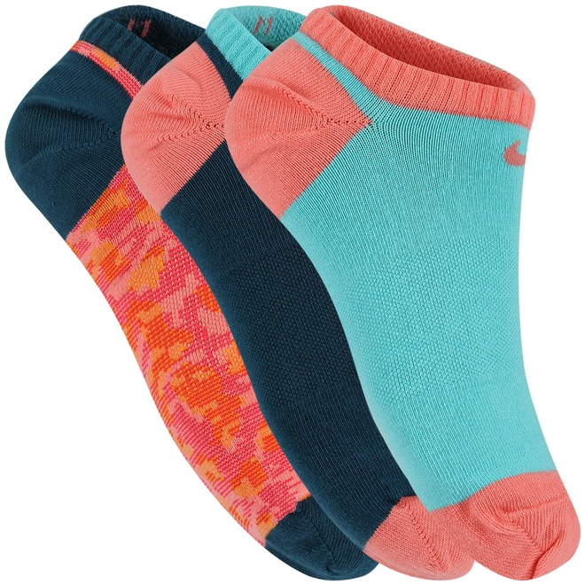 Kit de Meias Sapatilha Nike No Show com 3 Pares Feminina - Infantil - Foto 1