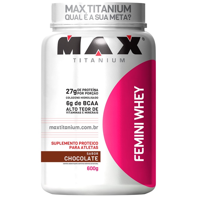 Whey Protein Max Titanium Chocolate Femini - 600g - Foto 1