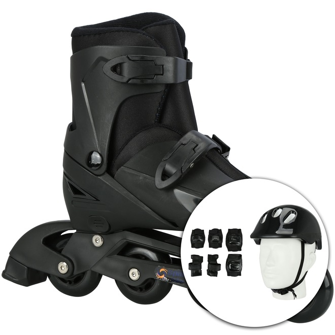 Kit Patins Spin Roller: Patins Ajustável + Capacete + 2 Joelheiras + 2 Cotoveleiras + 2 Munhequeiras - Foto 1