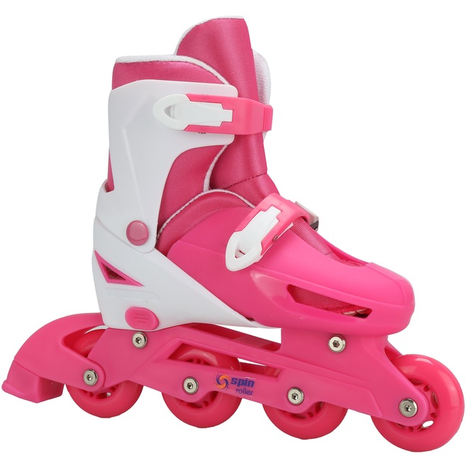 Kit Patins Spin Roller: Patins Ajustável + Capacete + 2 Joelheiras + 2 Cotoveleiras + 2 Munhequeiras - Foto 1