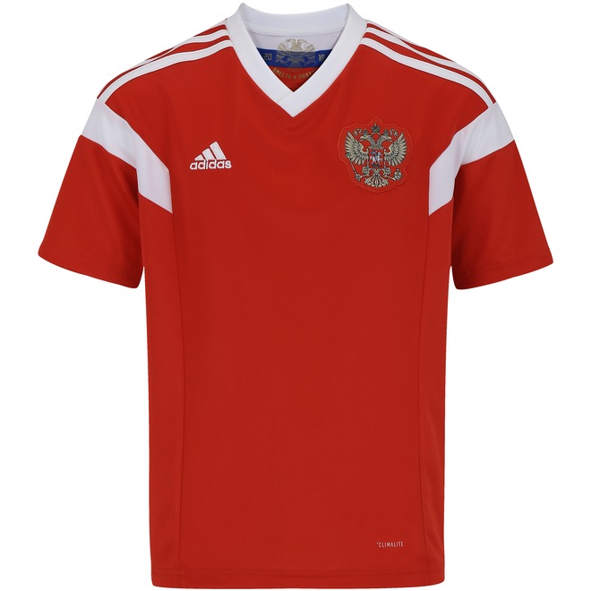 Camisa Rússia I 2018 adidas - Infantil - Foto 1