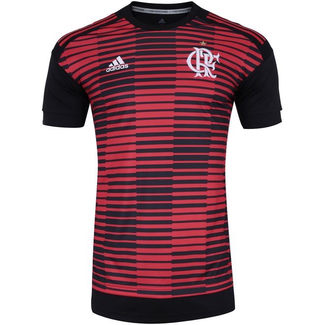 Camisa Pré-Jogo do Flamengo 2018 Longline adidas - Masculina - Foto 1