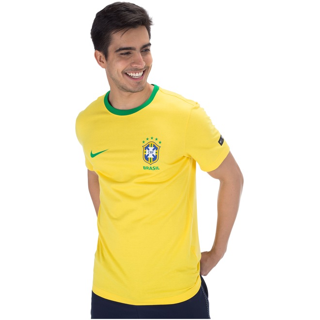 Camiseta da Seleção Brasileira 2018 Crest Nike - Masculina - Foto 1