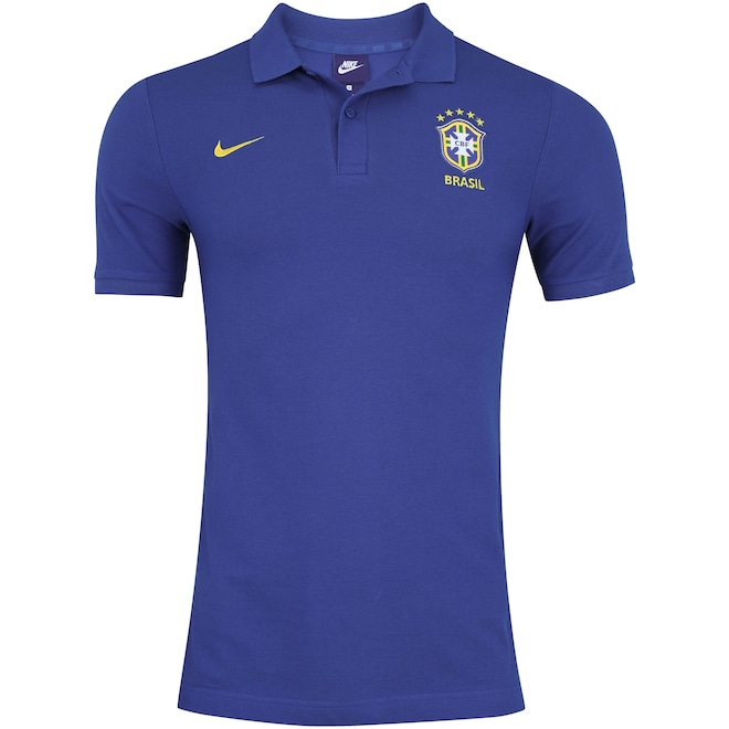 Camisa Polo da Seleção Brasileira 2018 Nike Sportswear Crew - Masculina - Foto 1