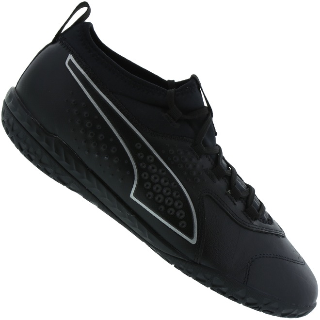 Chuteira Futsal Puma One 3 IC Leather BDP - Adulto - Foto 1