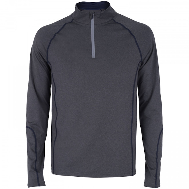 Camiseta Manga Longa Oxer Meio Zíper - Masculina - Foto 1