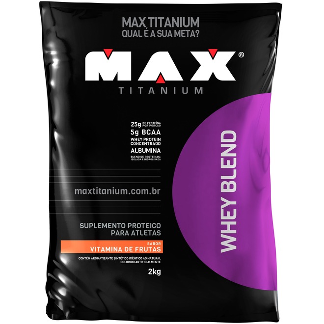Whey Protein Max Titanium Vitamina de Frutas Blend Refil - 2Kg - Foto 1