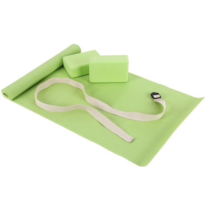 Kit de Yoga e Pilates Mor com Colchonete + Cinto + 2 Blocos em EVA - Foto 1