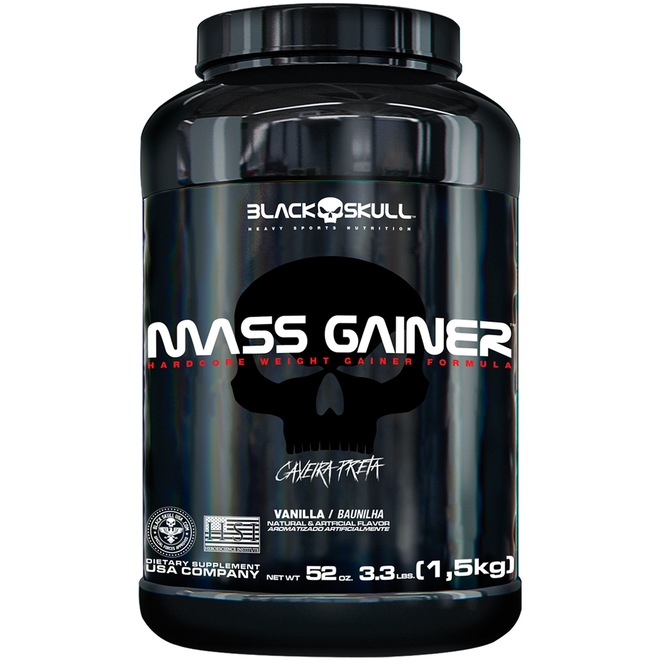 Mass Gainer Black Skull - Baunilha - 1,5Kg - Foto 1