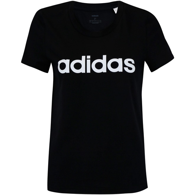 Camiseta adidas Essentials Linear Slim - Feminina - Foto 1