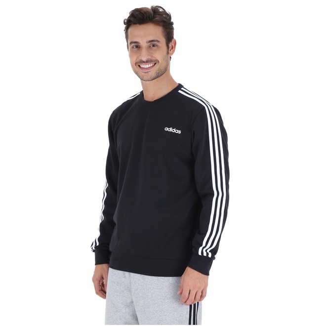 Blusão Moletinho adidas 3S Crew FT - Masculino - Foto 2