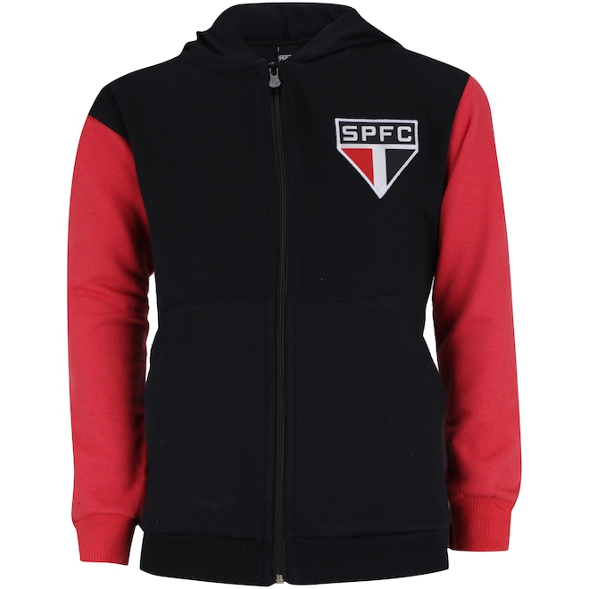 Jaqueta de Moletom do São Paulo com Capuz Logo - Infantil - Foto 1