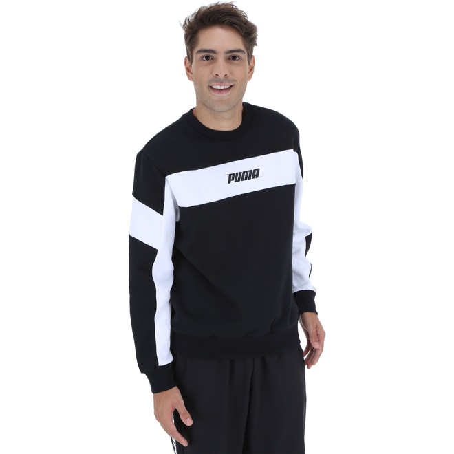 Blusão de Moletom Puma Rebel Crew FL - Masculino - Foto 2