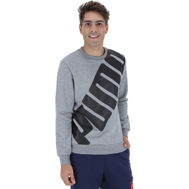 Blusão de Moletom Puma Big Logo Crew - Masculino - Foto 2