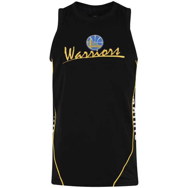 Camiseta Regata New Era Golden State Warriors Piping V Cut - Masculina - Foto 1
