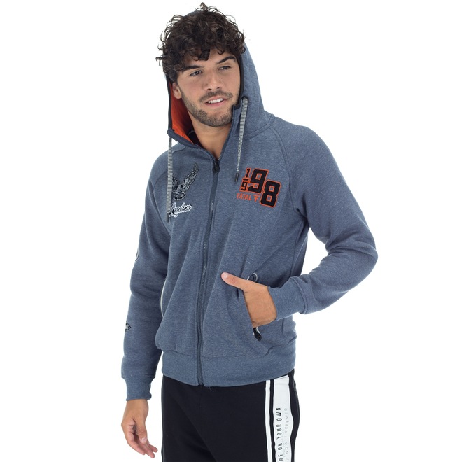Jaqueta de Moletom com Capuz Fatal Raglan 18226 - Masculina - Foto 2