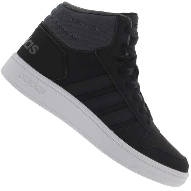 Tênis Cano Alto adidas Hoops 2.0 K - Infantil - Foto 1