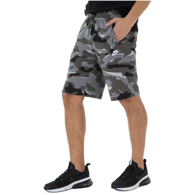 Bermuda de Moletom Nike Camo FT - Masculina - Foto 2