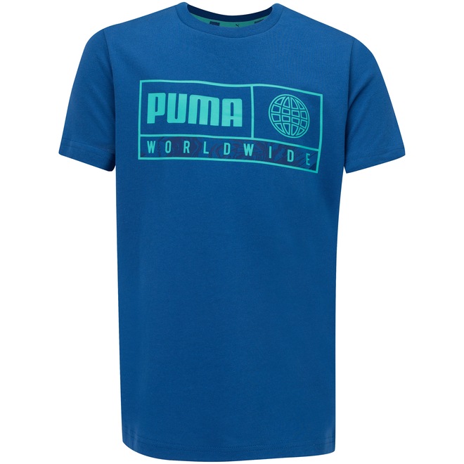 Camiseta Puma Alpha Graphic Tee - Infantil - Foto 1