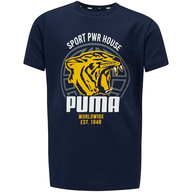 Camiseta Puma Alpha Graphic Tee - Infantil - Foto 1