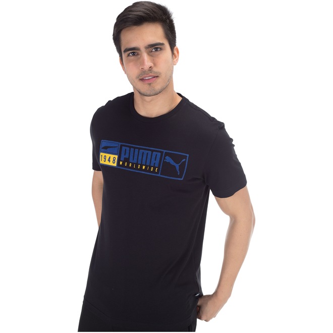 Camiseta Puma Gold Plate Brand - Masculina - Foto 2