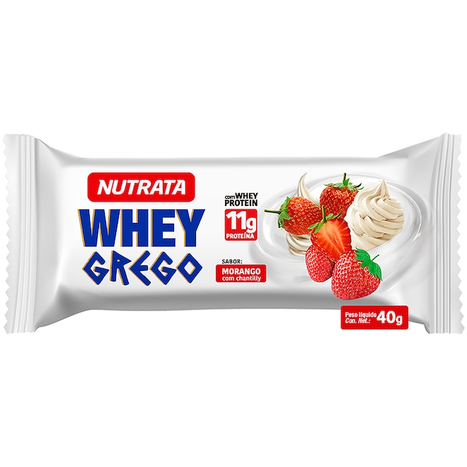 Barra de Proteína Nutrata Grego Bar Morango com Chantilly 40g - Foto 1