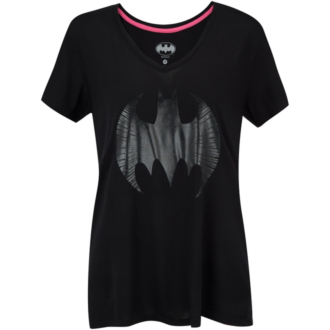 Camiseta Liga da Justiça Batman Logo - Feminina - Foto 1
