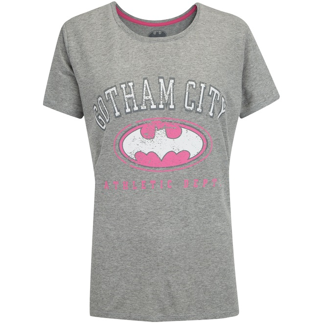 Camiseta Liga da Justiça Gotham Athletic - Feminina - Foto 1