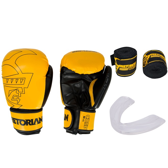 Kit de Boxe Pretorian: Bandagem + Protetor Bucal + Luvas de Boxe Core - 14 OZ - Adulto - Foto 1
