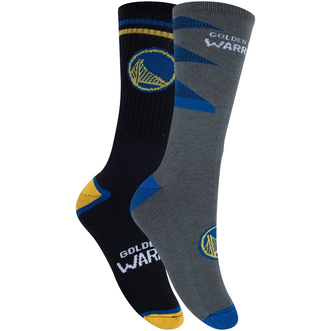 Kit de Meias Cano Alto NBA Golden State Warriors com 2 Pares - 39 a 43 - Adulto - Foto 1