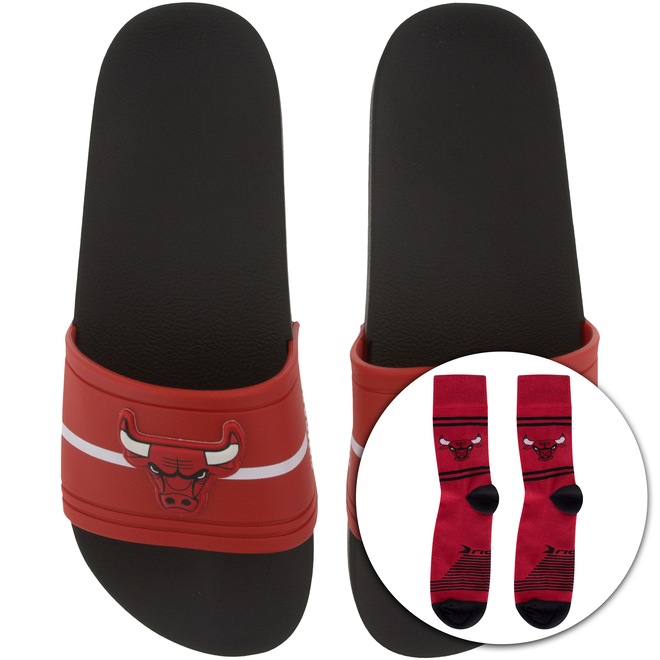 Chinelo Rider NBA + 1 Par de Meias - Slide - Masculino - Foto 1