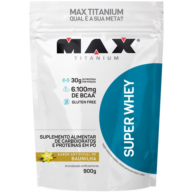 Whey Protein Max Titanium Baunilha Super Refil - 900g - Foto 1