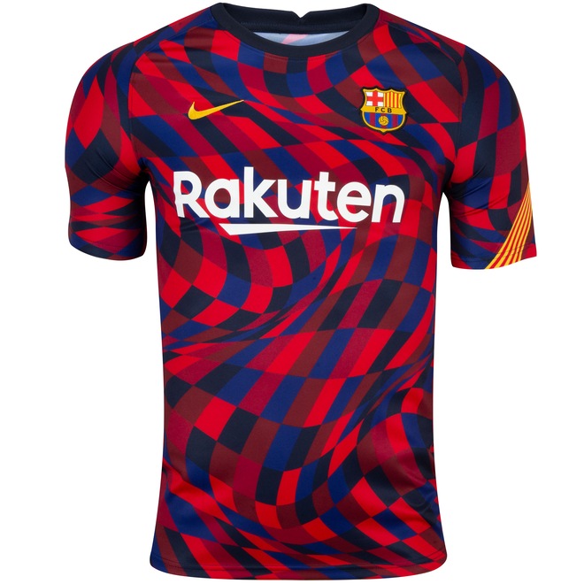 Camisa Pré-Jogo Barcelona 20/21 Nike - Masculina - Foto 1